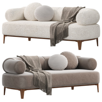 Sofá 1stDibs Contemporary Upholstered in Boucle Fabric