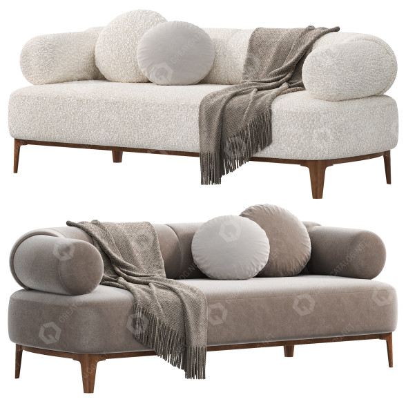 Sofá 1stDibs Contemporary Upholstered in Boucle Fabric Modelo 3D