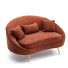Sofa Homary Bronze Velvet Curved - CGMOD