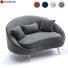 Sofa Homary Bronze Velvet Curved - CGMOD