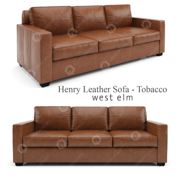Sofá West Elm Henry Leather Modelo 3D