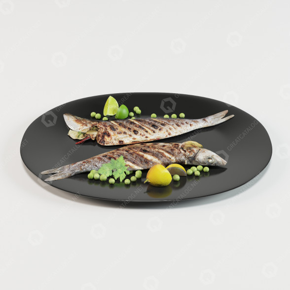 Страва Grilled Whole Fish 3D модель