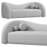 Sofa Homary Boucle Upholstered Curved - Neeo