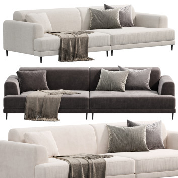 Sofá Contemporary Fabric Seating Square Arm