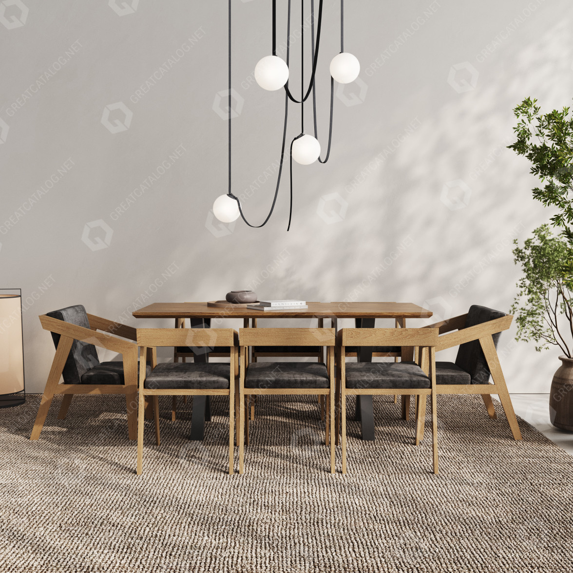 Table and Chairs Roman Denver 3D model GreatCatalog 26342