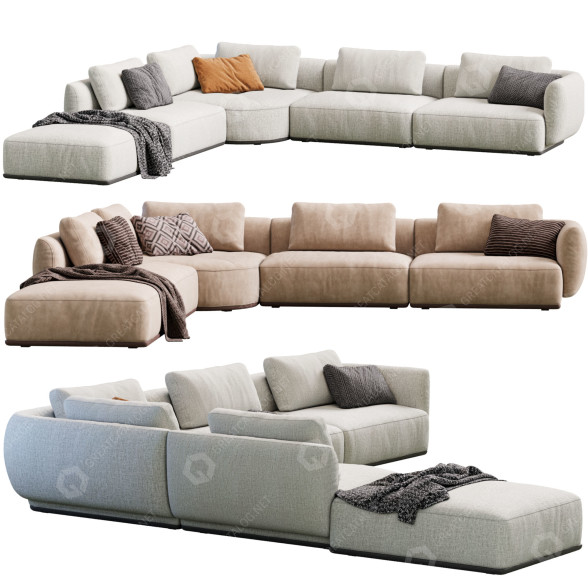 Диван Blanche Smooth 3D модель