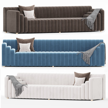 Sofa 1stDibs Art Deco Inspired Channel Tufted