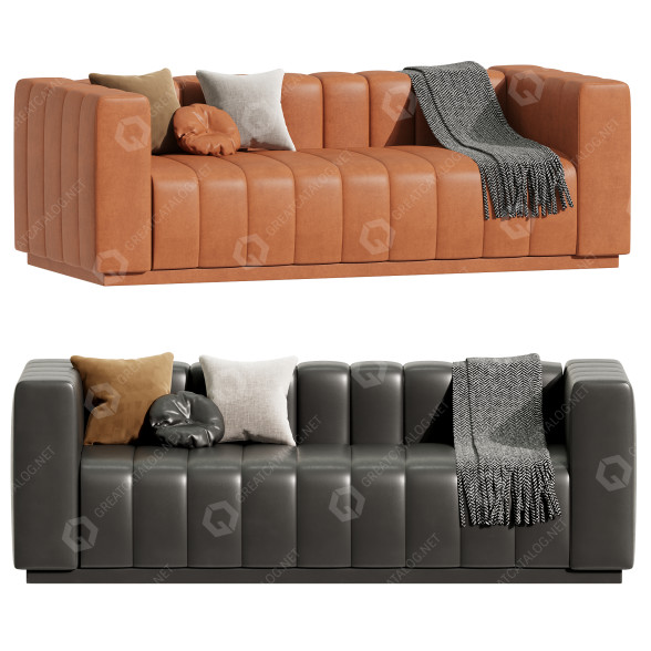 Sofa CB2 Forte Channeled 81 3D-Modell