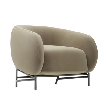 Fauteuil  Beige with Metal Legs Modèle 3D