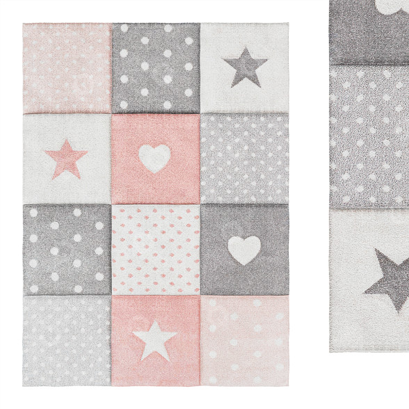 Tapis Rug Your Home Hearts and Stars Pastel Kids modèle 3D