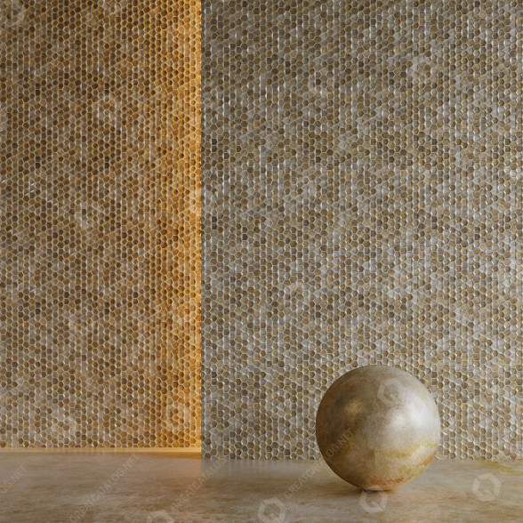 Плитка L’Antic Colonial Gravity Aluminium Sides Gold 3D модель