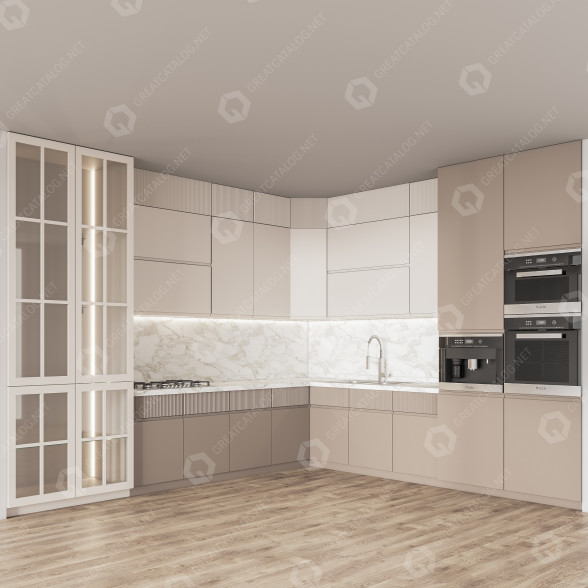 Cuisine Beige 005 modèle 3D