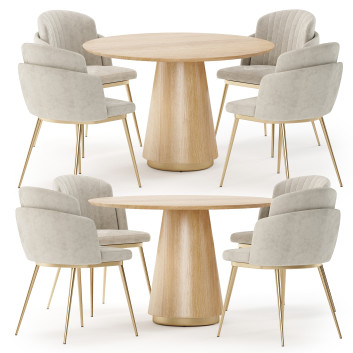 Стіл та стільці Kare Hojas Dining Set 48