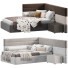 Bed and Bedside Table Twils Boiserie Set - Zikkoo