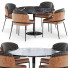Table and Chairs Minotti Fil Noir Leather Dining - DayToday