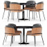 Table and Chairs Minotti Fil Noir Leather Dining - DayToday