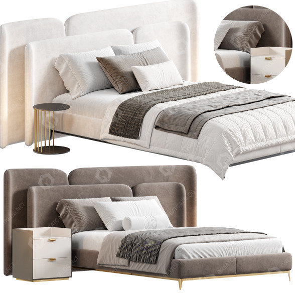 Beds and Bedside Tables The High Wall Lauren Mini 3D model