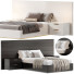 Bett und Nachttischchen Beige and Black - Zikkoo
