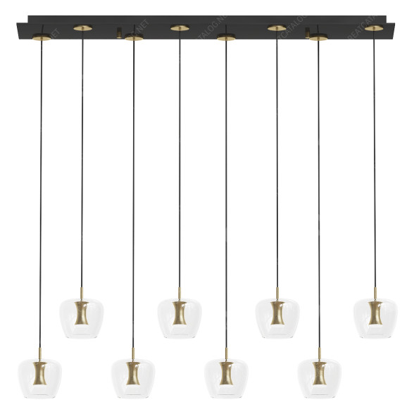 Lampa wisząca E24165 18BKGLD Newton Clear Glass Apple by Et2 model 3D