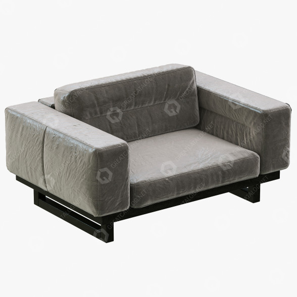 Sessel Restoration Hardware Durrell Leather 3D-Modell