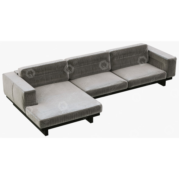 Sofa Restoration Hardware Durrell Leather Left-Arm Sectional 3D model