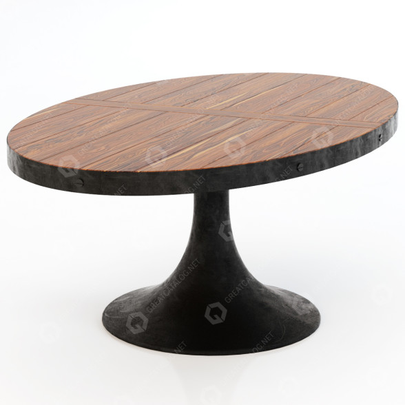 Стіл Restoration Hardware Aero Oval Dining 3D модель