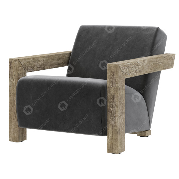 Sillón Restoration Hardware Alta Leather Modelo 3D
