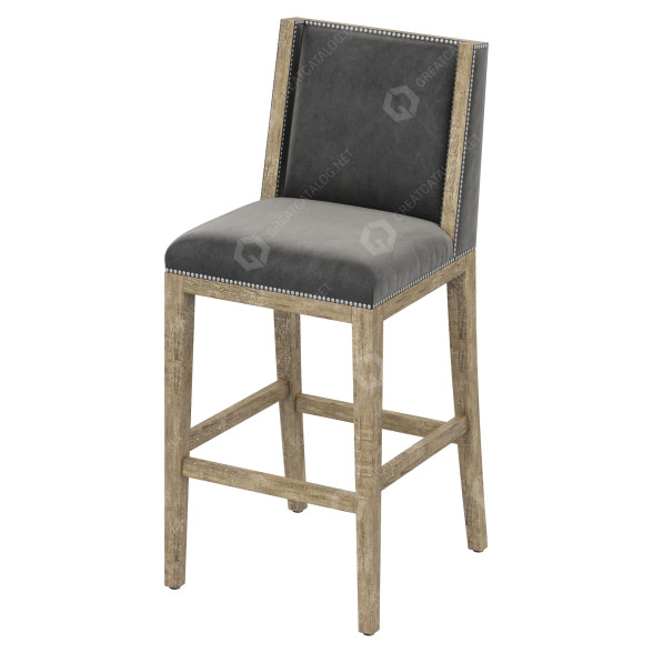 Tabouret de bar Restoration Hardware Ames Leather Armless modèle 3D