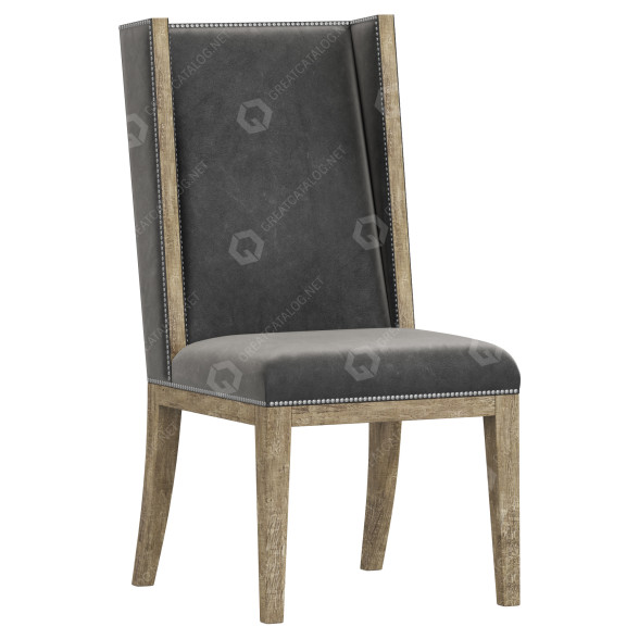 Silla Restoration Hardware Ames Leather Dining Side Modelo 3D