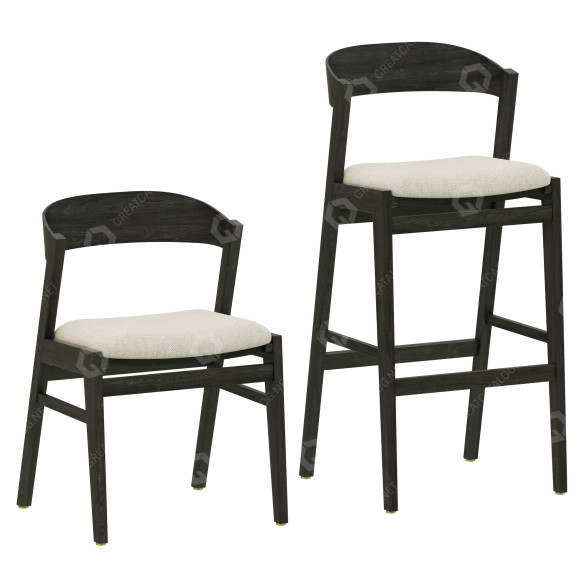 Silla y taburete de bar Restoration Hardware Anders Fabric Modelo 3D