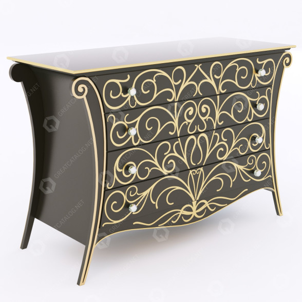 Kommode mit Schubladen Tagliabue Mobili W80 by Roberto Ventura 3D-Modell