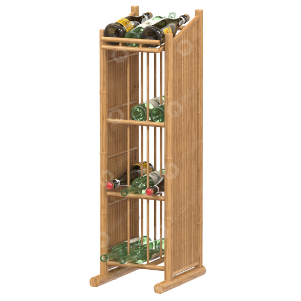 Стелаж та пляшки Wine and Bamboo 3D модель