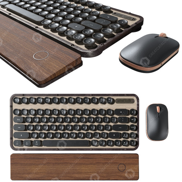 Teclado y ratón Azio Retro Compact Modelo 3D