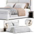 Bed and Bedside Tables Homary White Wingback King - Theorema