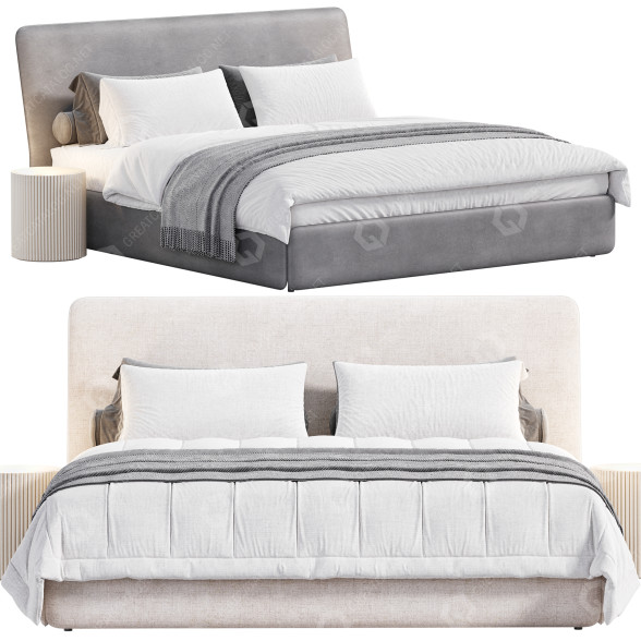 Bett und Nachttischchen Bonaldo True 3D-Modell