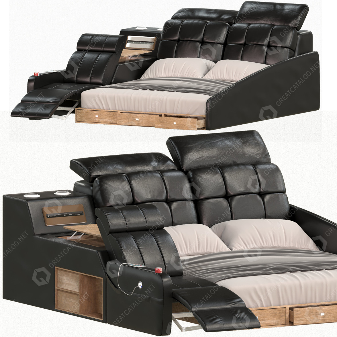 3D model Bed Jubilee Furniture Monica Multifunctional Smart