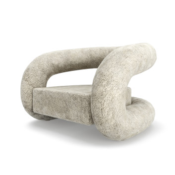 Fotel  1stDibs Bow Fur Fabric Model 3D