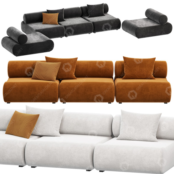Sofá COR Sitzmöbel Mustard Corbi Trio by Klaus Uredat Modelo 3D