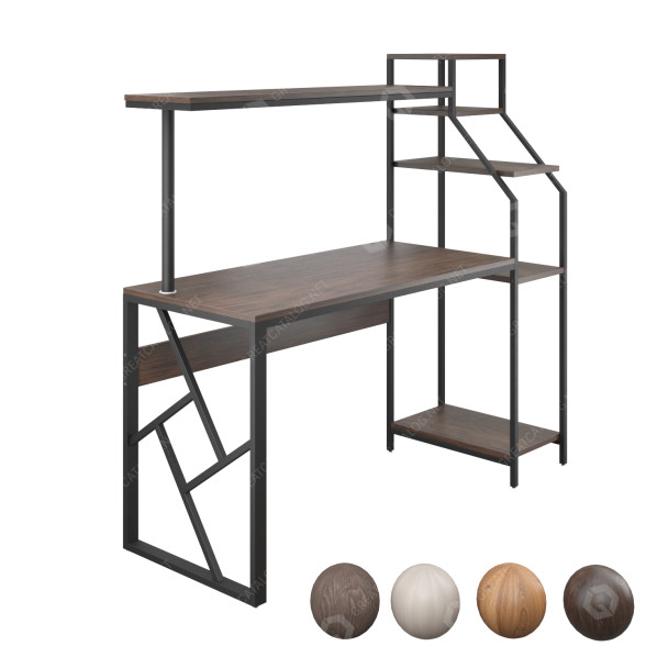 Рабочий стол Wood and Metal 3D модель