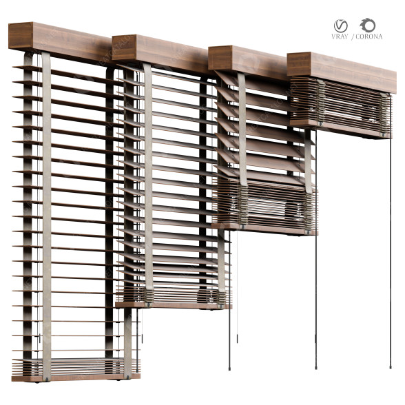Jalousien Wooden Vol 07 3D-Modell
