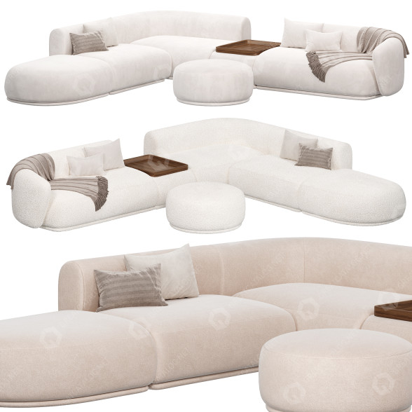 Sofa und Pouf Meridiani Rene 3D-Modell
