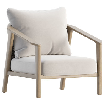 Sessel  Restoration Hardware Malta Teak 3D-Modell