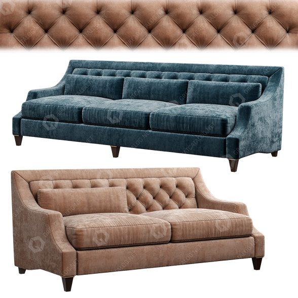 Sofas Baker McGuire Max Tufted 3D-Modell
