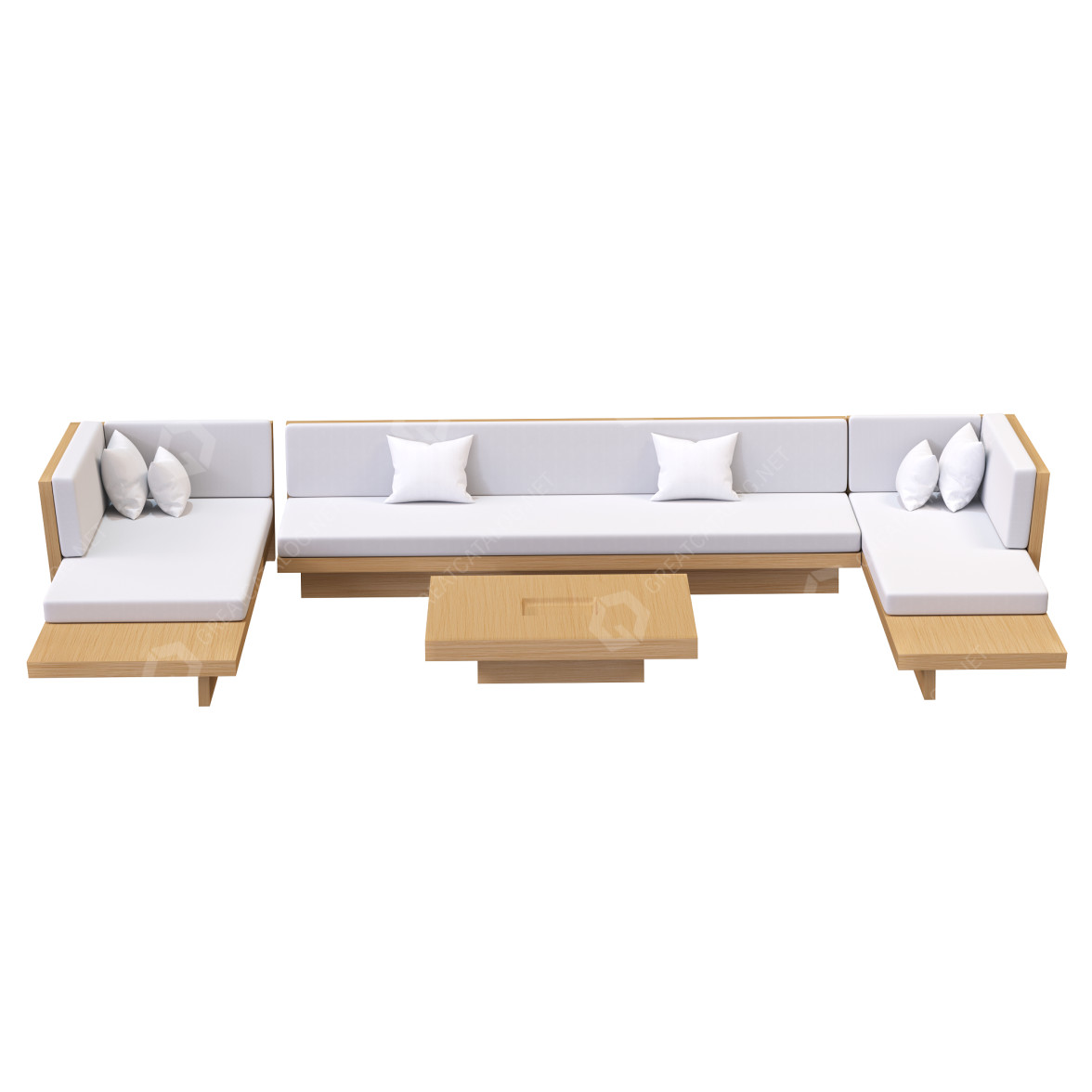 3D model Sofa and Coffee Table Sutherland Plateau Left Arm Facing Daybed
