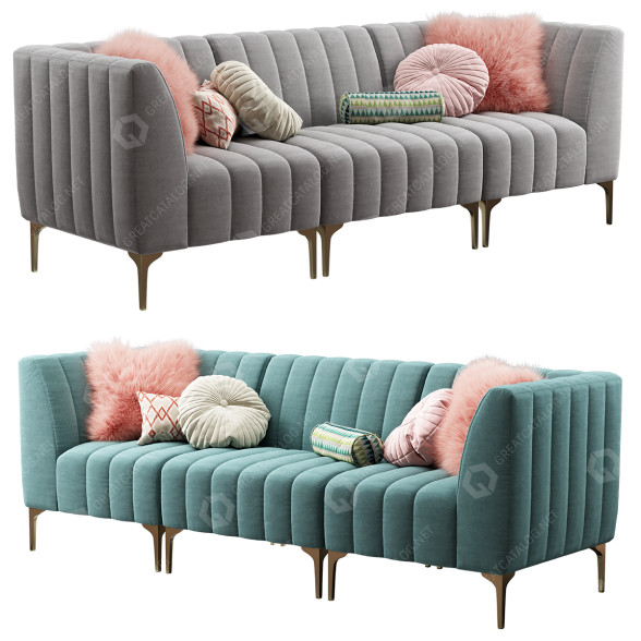 Диван Pottery Barn Avalon 3-Seater 3D модель