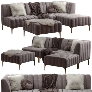 Sofa and Ottoman Pottery Barn Avalon 3D model