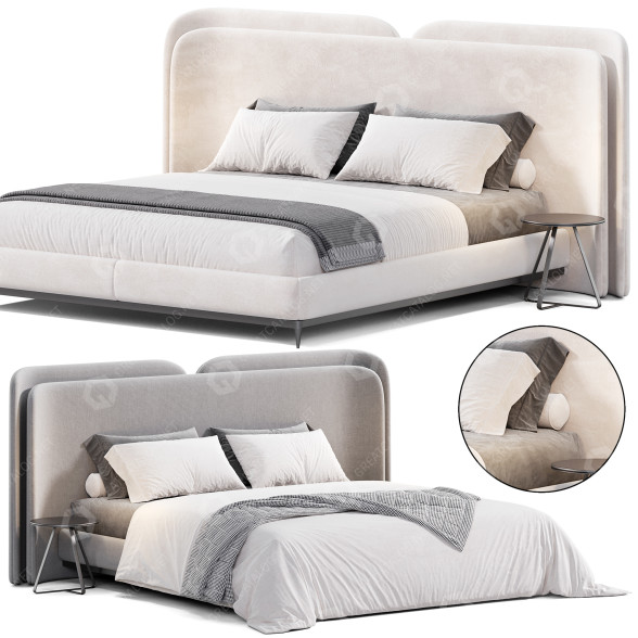 Bed and Bedside Tables Valletta 3D model