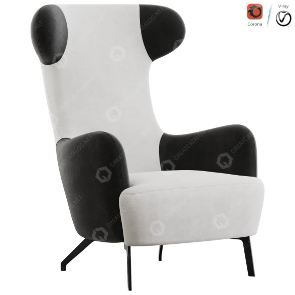 Armchair Saloni Mobilya Panda 3D model