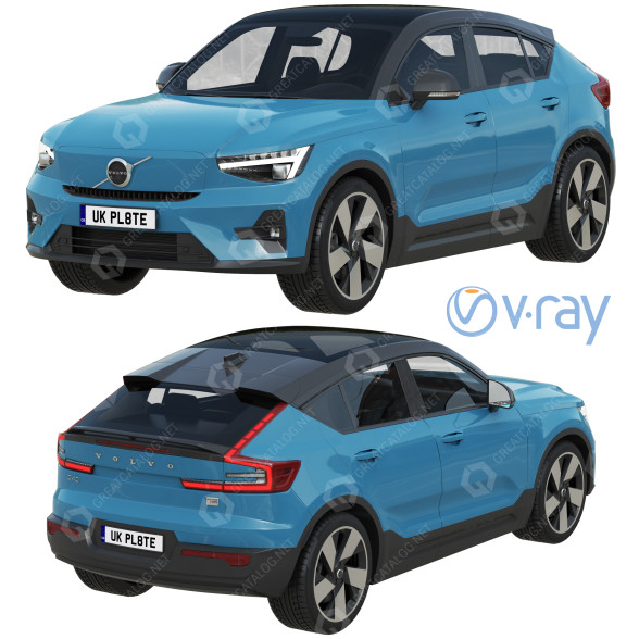 Voiture Volvo C40 modèle 3D