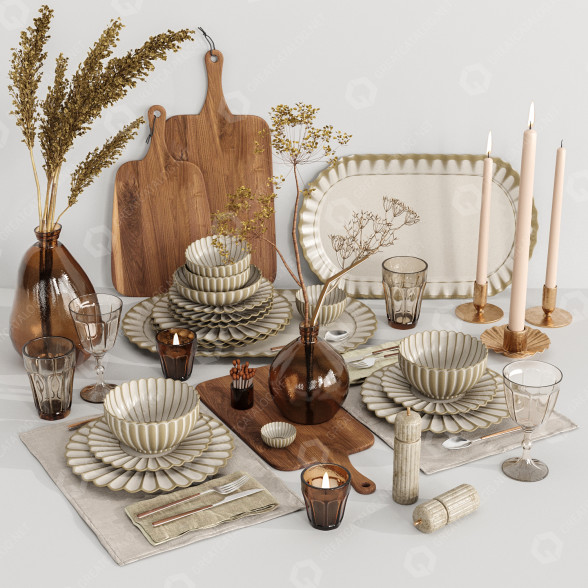 Сервірований стіл Tableware Zara 3D модель